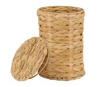 SUNNYNEST Wicker Waste Paper Bin 19 * 28.5cm Trash Can Woven Wicker Waste Basket with Lid,Bohemian Basket,Durable Natural Fiber Bin for Bedroom Office Laundry Storage