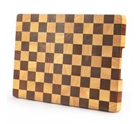 SUNNYNEST Wooden Chopping Board 40x28x2.5CM Checkered Cutting Board for Meat, Cheese, Bread, Fruit, Charcuterie Serving Tray Multipurpose Cutting Board