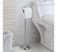 SunnyPoint Bathroom Free Standing Toilet Tissue Paper Roll Holder Stand with Reserve Function, Chrome Finish