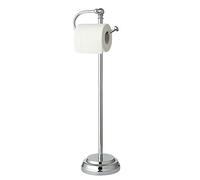 SunnyPoint Classic Bathroom Free Standing Toilet Tissue Paper Roll Holder Stand Chrome Finishing