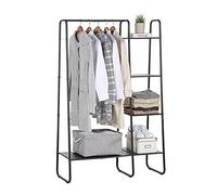 SunnyPoint Freestanding Clothes Garment and Accessories, Organizer Closet Rack (BLK)