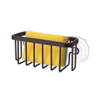 SunnyPoint NeverRust Kitchen & Bathroom Sink Caddy for Sponges, Scrubbers, Soap, 6" x 2.5" x 2.65", with Adhesive Mount - Additional Suction Cup Included -Aluminum (Oil Bronze, NOT Black)