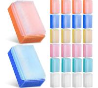 Sunnyray 24 Pcs Bath Sponges Soft Foam Scrubber with Cradle Cap Bristle Brush 2 in 1, Cleansing Body, Hair and Scalp Cleansing, Gentle on Baby and Toddler Sensitive Skin, Sterile and Safe