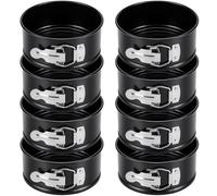 Sunnyray 8 Pcs 4 Inch Springform Pan for Baking Mini Cheesecake Pans with Removable Bottom Nonstick Leakproof Round Cake Mold Spring Form Molds for Mini Cheesecake Pizza and Quiches (Black)
