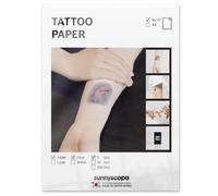 Sunnyscopa Printable Temporary Tattoo Paper for INKJET printer - US LETTER SIZE 8.5"X11", 5 SHEETS - DIY Personalized Image Transfer Sheet for skin - Custom Waterslide Decal Stencil Henna