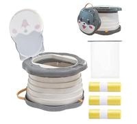 SunnySmile Travel Potty for Toddlers,Portable Potty Toddler ,Travel Foldable Potty ,for Travel,Camping,Park,Indoor/Outdoor,with 75 Disposable Bags,Cartoon Design, Children Will Like it More