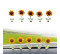 Sunnyvibe Ornaments Sunflower For Car, Sunflower Car Accessories, Car Mounted Spring Ornaments, Creative Car Rocking Ornament, Hood Ornaments (Color : 5pcs)