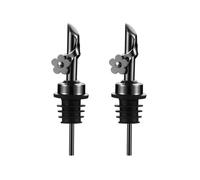 Sunnyway 2 Pack Stainless Steel Oil Pour Spouts, Premium Replacement Bottle Pourers Oil Spout Liquor Pourers Auto Flip Feature for Liquids, Olive Oil, Wine, Vinegar (Gunmetal)
