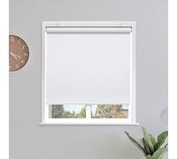 Sunoff Blackout Roller Shades Blinds Cordless for Windows Pull Down Room Darkening Door Blinds with Thermal Insulated Easy to Install for Living Room,Bedroom,Home,Office Bathroom White 23" W x 72" H