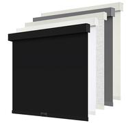 SUNOFF Cordless 100% Blackout Roller Shades Blinds for Windows Free-Stop,Pull Down Room Darkening with Valance,Thermal Insulated Woven Fabric Window Door Blinds for Home,Office,Black 29" W x 72" L