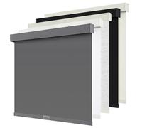 SUNOFF Cordless Blackout Roller Shades Blinds for Windows Free-Stop,Pull Down Room Darkening with Valance,Thermal Insulated Woven Fabric Window Door Blinds for Home,Office,Grey 31" W x 72" L