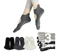 Sunolkie 3 Pairs Women’s Toe Socks - Non-Slip Yoga Socks, Pilates Grip Socks, Ballet & Fitness Workout Socks, Breathable One Size 4-7 UK / 36-40 EU / 5-8,5 US