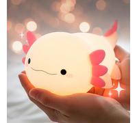 Sunolkie Axolotl Baby Night Light - Soft Silicone Kids Bedroom Dinosaur Lamp, 20-Minute Timer, Gift for Christmas & Birthday, Children's Room Decoration