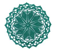SUNONE11HKA 12 Inch Lace Crochet Doilies Table Placemat Washable Kitchen Round Leaves Decor Doily (Peacock)