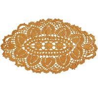 SUNONE11HKA 21 Inch Length Oval Lace Crochet Flowers Doilies Tablecloth Placemat Washable Kitchen Vase Doily (Orange, 1)