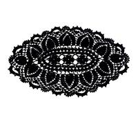 SUNONE11HKA 21 Inch Length Oval Lace Crochet Flowers Doilies Tablecloth Placemat Washable Kitchen Vase Doily (Black, 1)