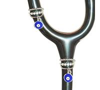 SUNOREEK Spark Bling Silver Stethoscope Charms for Nurse, Cute Evil Eye Stethoscopes Decor Id Name Tag Personalized Accessories, Custom Present for Nurses Pediatric Veterinarian, Medical Worker Doctor