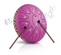 Sunowl 6 Inch 11 Tones Steel Tongue Drum, Mini Steel Tongue Drum for Children, Adults, Beginners, Handpan Steel Drum for Meditation, Music Education, Yoga, Sound Healing (Purple)