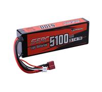 SUNPADOW 2S 7.4V Lipo Battery 5100mAh 70C Hard Case with Deans T Connector Rechargeable for RC Vehicles Car Truck Tank Buggy Truggy Racing Hobby