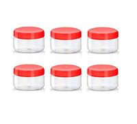 Sunpet J0050 50ml Small Plastic Food Storage Canisters, Red (Pack of 6)