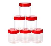 Sunpet J0100 100ml Small Plastic Food Storage Canisters, Red, pack of 6