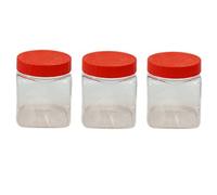 Sunpet J0150SQ 150ml Small Plastic Food Storage Canisters, Red - Pack of 3