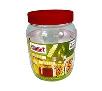 Sunpet J1500 Large Red Top Plastic Food Storage Canister Size 1500 ml, Pack of 6