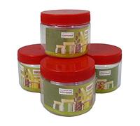 Sunpet Set of 4 200ml Red Top Plastic Food Storage Canisters Jar Kitchen