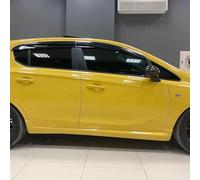 Sunplex VAUXHALL CORSA D/CORSA E 2007-2016 4 PCS WIND RAIN SUN SMOKE GUARD DEFLECTORS - Front - Yellow, Chrome Plastic, Polypropylene (PP)