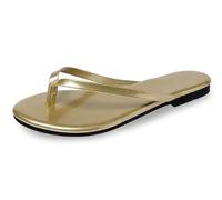 Sunporx Womens Flat Leather Flip Flops Comfortable Non-slip Lightweight Summer Slide Sandals Beaches Swimming Pools Shoe Land