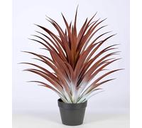 SUNPRAIRIE Hyper Realistic Big Red Artificial Aloe Vera Plant 26 Inches Tall. Large Faux Agave in Matte Black Pot.