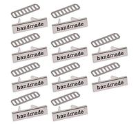 SUNPRETTY 10pcs Metal Handmade Labels Tags for Clothes Jeans Shoes Bags Garment Rectangle Handmade Tags, Gun Black, 3.6x1cm/1.42x0.39in