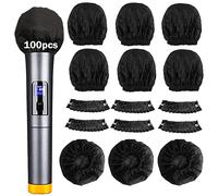 SUNPRO Microphone Covers Disposable Microphone Cover 100pcs Mic Cover Disposable Mic Covers Non-Woven,Clean No-Odor Windscreen Pop Filters Protective Cap For Handheld Microphone Karaoke Microphone