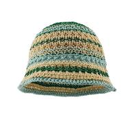 Sunproof Crochet Bucket Hat Ladies Spring Commute Camping Fisherman Cap with Stripe Pattern for Girlfriend Hats for Women Hat for Large Head Hats for Women Multicolor