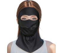 Sunproof Face Mask 3D Seamless Breathable Lightweight UV Protection Eye Covering Sun Shield Summer Dustproof Outdoor Cycling Unisex (Black)