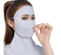 Sunproof Face Mask 3D Seamless Breathable Lightweight UV Protection Eye Covering Sun Shield Summer Dustproof Outdoor Cycling Unisex (Gray)