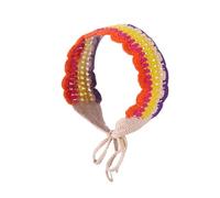 Sunproof Women Stripe Hairband Crochet Rectangle Turban Sweet Elastic Hairbands Turban Hair Accessories