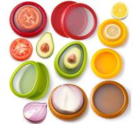 SunQuaterin Avocado Saver and Onion Storage Set,4 Pcs Silicone Fruit Vegetable Anti-oxidation Box,Reusable Fridge Fresh Pod Food Storage,Perfect Lemons Tomato Garlic Containers (Type B/ 8 PCS,Large)