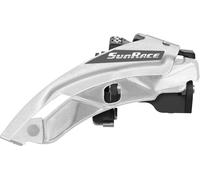 SunRace FDM500 Front Derailleur 3 x 7/8-Speed Dual Pull, Unisex, Adult, Metallic