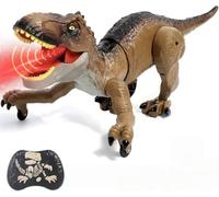 Sunrad Remote Control Dinosaur Toy for Boys Age 3 4 5 6 7 8 9, Rechargeable Realistic T-Rex Toy with Lights & Sounds & Spray,RC Dino with One-Key Demo, Christmas Birthday Gift for Boys Kids Aged 3-9