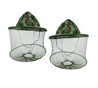 SUNREEK 2 Pack Camouflage Beekeeper Anti-Mosquito Bee Insect Fly Mask Cap Hat with Head Net Mesh Face Protection Outdoor Fishing Equipment
