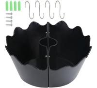 SUNREEK Metal Umbrella Planters for Patio Table, 2 Pack Half Round Planter Pots with Umbrella Hole Up to 2.1’’ Diameter for Outdoor Garden Home Plants