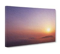 Sunrise Above The Mountains Canvas Print | Gallery Wrapped 30mm Frame Wall Art | 24x16 inches | Ready to Hang | Modern Landscape Picture | Living Room Bedroom Lounge Office