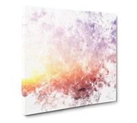 Sunrise Above the Mountains Watercolour Canvas Print | Gallery Wrapped 30mm Frame Wall Art | 20x20 inches | Ready to Hang | Modern Landscape Picture | Living Room Bedroom Lounge Office