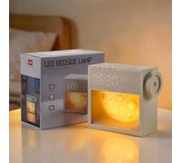 Sunrise Alarm Clock Bedside Moon Lamp with 20 Natural White Noise Sounds,Digital Alarm Clock with Light,Wake Up Light Sunrise Alarm Clock for Heavy Sleepers Adults,Dual Alarms for Weekdays/Weekends