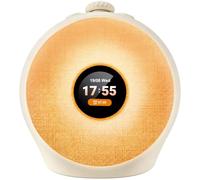 Sunrise Alarm Clock Wake Up Light - White Noise Machine with CD Non-Looping Sounds, IPS LCD with UI Animation, 20 Colors RGBW Night Light, DST, Four Alarms for Heavy Sleeper Kids Adults, Bedroom Decor