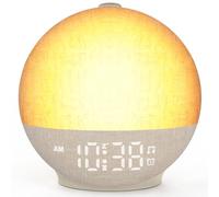 Sunrise Alarm Clock Wake Up Light with Sunset Simulation, 30 Sleep Sounds White Noise Machine, 12 Colours Night Light, Easy to Use Bedside Digital Clock Sunlight Lamp for Kids, Heavy Sleepers Bedrooms
