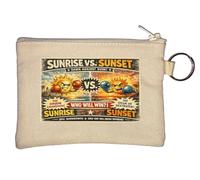 Sunrise and Sunset Epic Showdown Battle Key Chain Coin Purse Beige