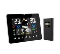 Sunrise and Sunset Weather Station Multi-function Alarm Clock Thermometer Hygrometer Touch Screen Operation with Wireless Sensor
