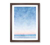 Sunrise At Salar De Uyuni In Bolivia Painting Modern Framed Wall Art Print, Ready to Hang Picture for Living Room Bedroom Home Office Décor, Walnut A4 (34 x 25 cm)